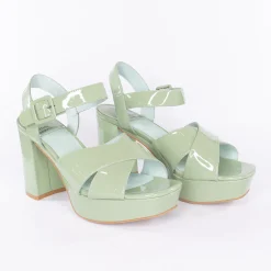 AMMA GREEN PATENT/SUEDE