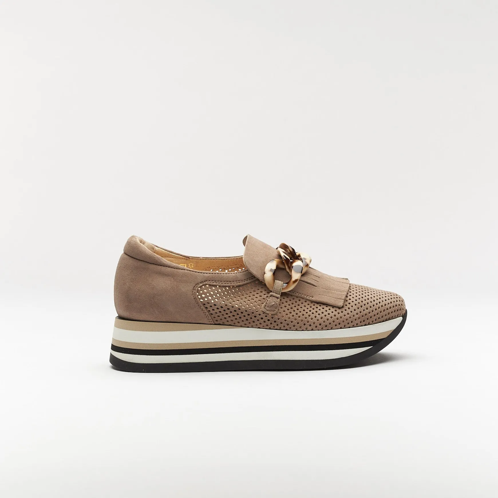 CADIE TASSEL LOAFER TAUPE SUEDE