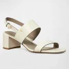 DOUBLE T HEEL SANDAL LIGHT CREAM