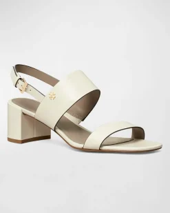 DOUBLE T HEEL SANDAL LIGHT CREAM