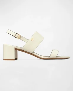 DOUBLE T HEEL SANDAL LIGHT CREAM