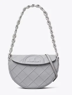 FLEMING MINI SOFT LEATHER CRESCENT SLATE