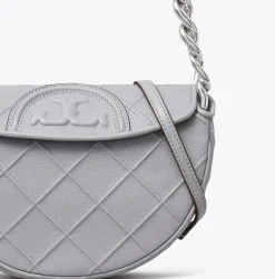 FLEMING MINI SOFT LEATHER CRESCENT SLATE
