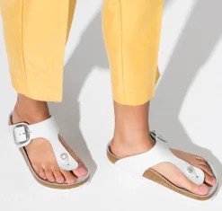 GIZEH BIG BUCKLE WHITE LEATHER