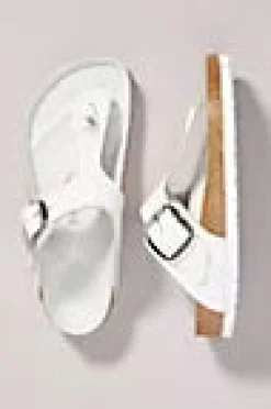 GIZEH BIG BUCKLE WHITE LEATHER