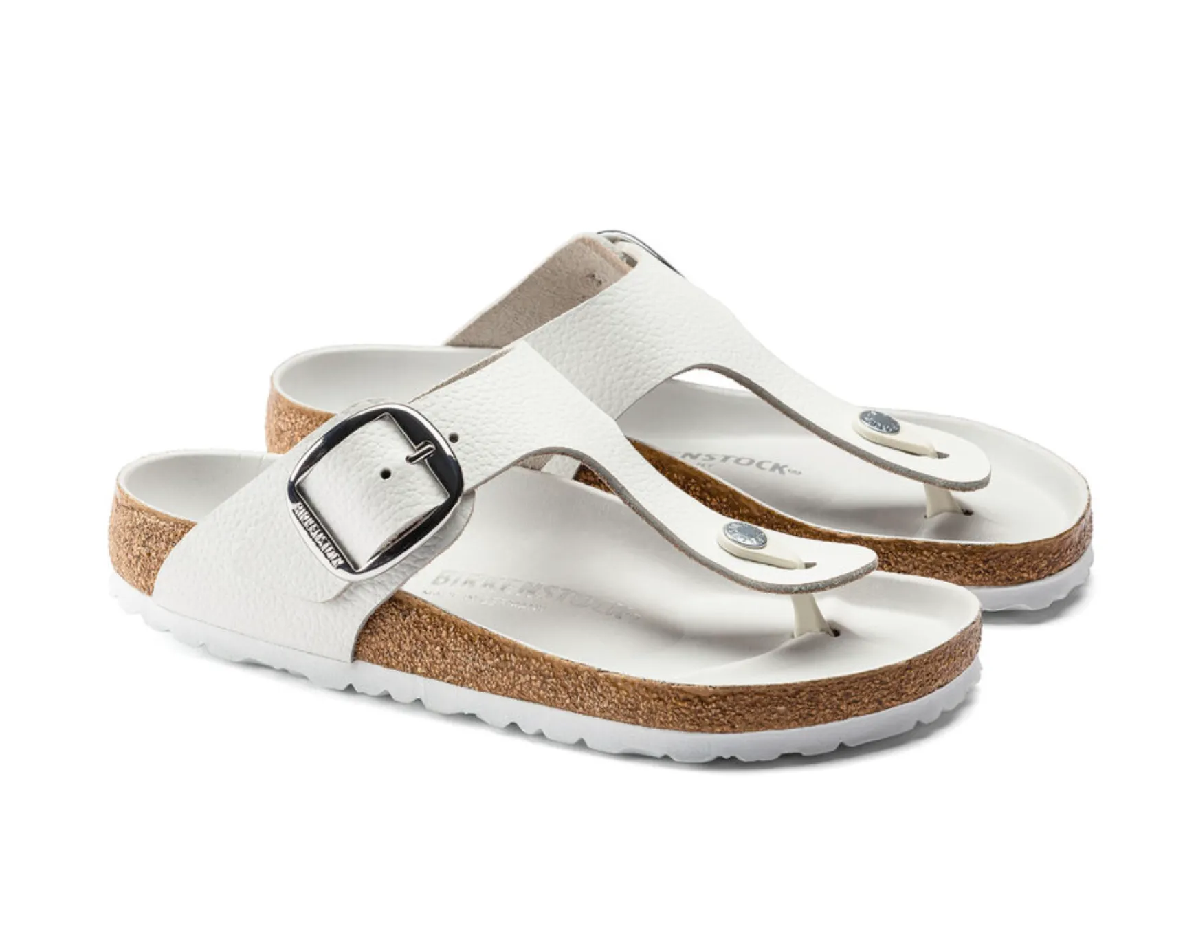 GIZEH BIG BUCKLE WHITE LEATHER