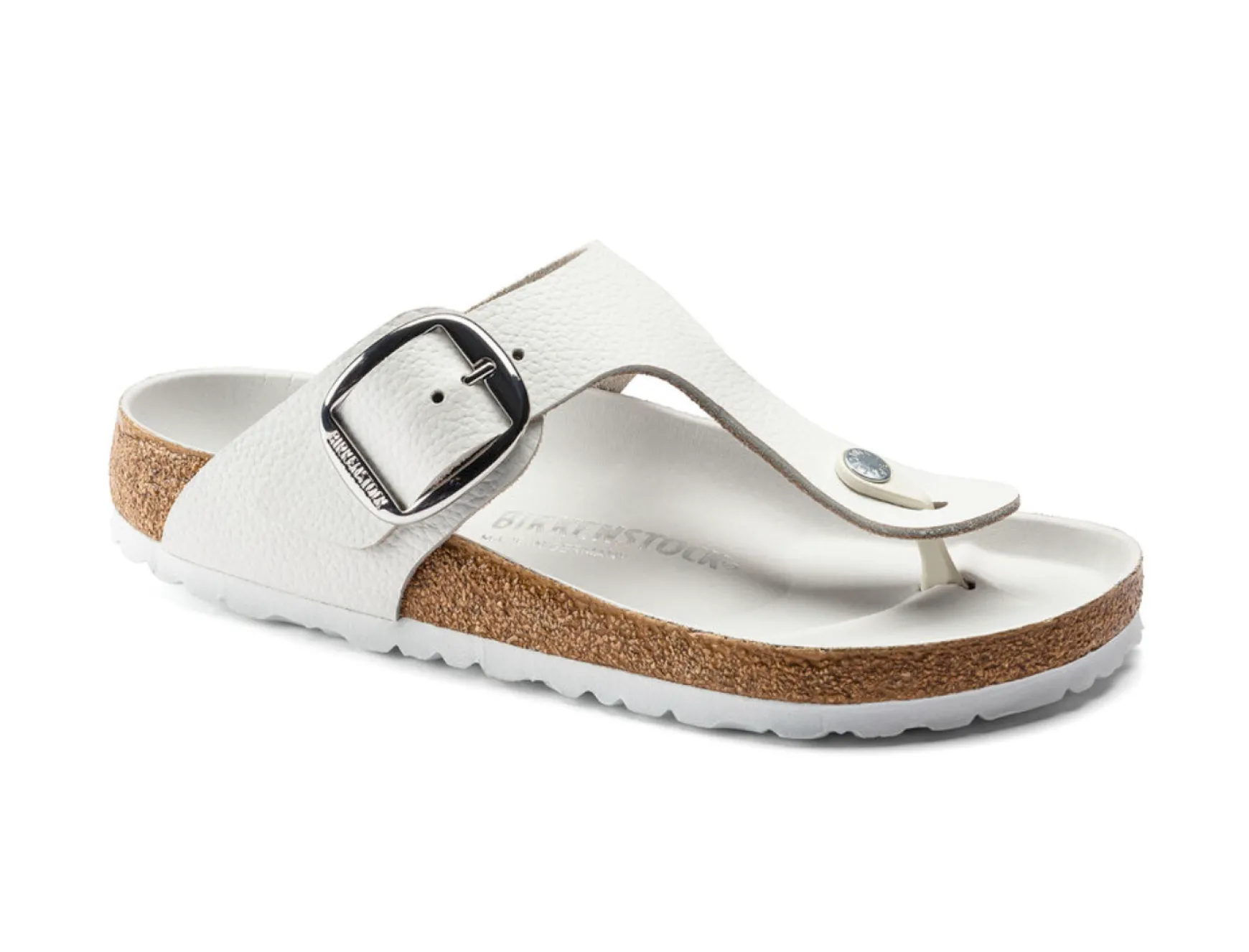GIZEH BIG BUCKLE WHITE LEATHER