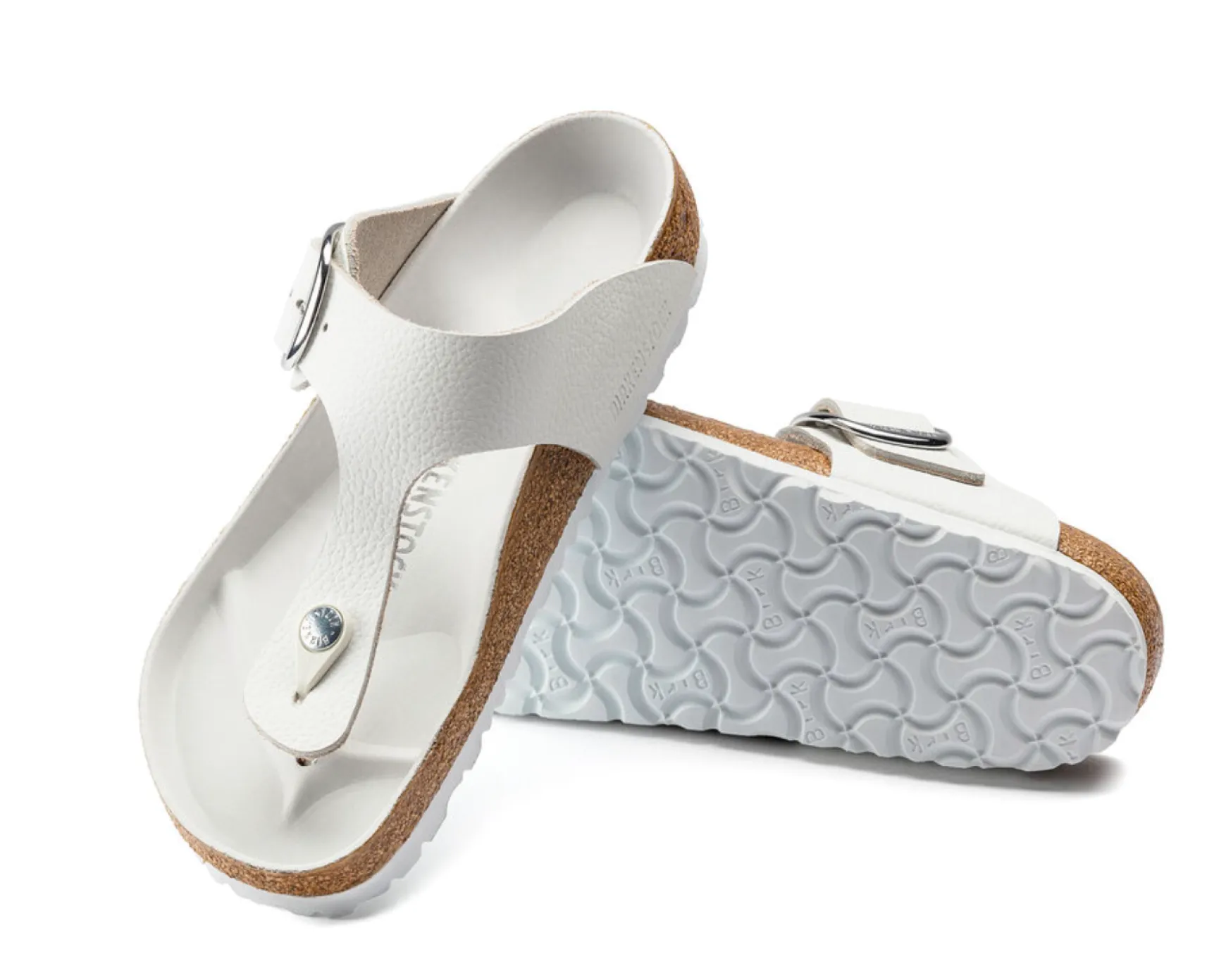 GIZEH BIG BUCKLE WHITE LEATHER