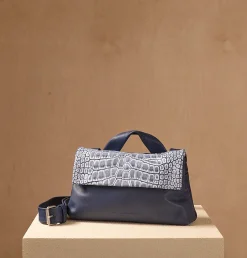 HEDI BAGUETTE NAVY CROCCO