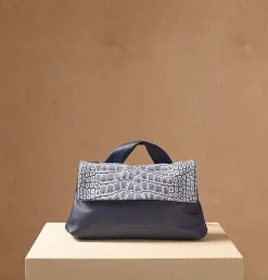 HEDI BAGUETTE NAVY CROCCO