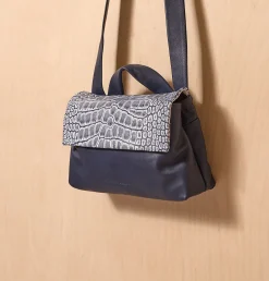 HEDI BAGUETTE NAVY CROCCO