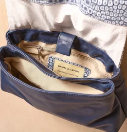 HEDI BAGUETTE NAVY CROCCO