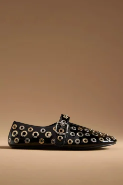 HOLED BLACK WITH GOLD/SILVER GROMMETS