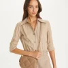 KIRA DIAMOND QUILT CAMERA CROSSBODY TAUPE OAK