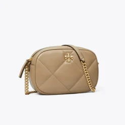 KIRA DIAMOND QUILT CAMERA CROSSBODY TAUPE OAK