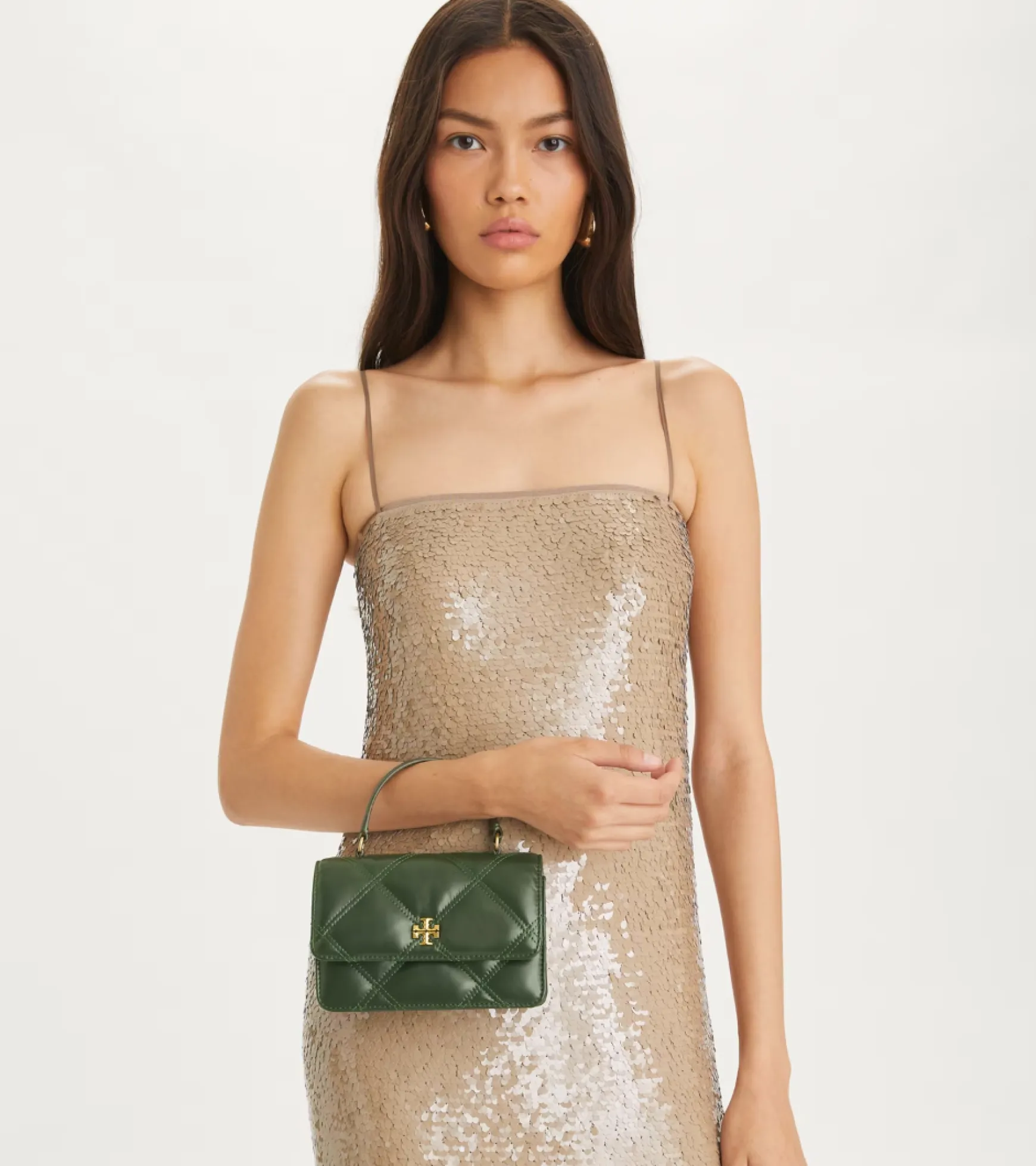 KIRA DIAMOND QUILT MINI TOP HANDLE BASIL