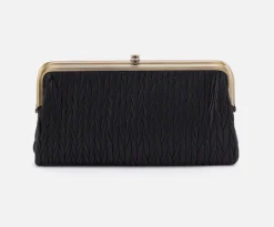 LAUREN PLEATED BLACK LEATHER
