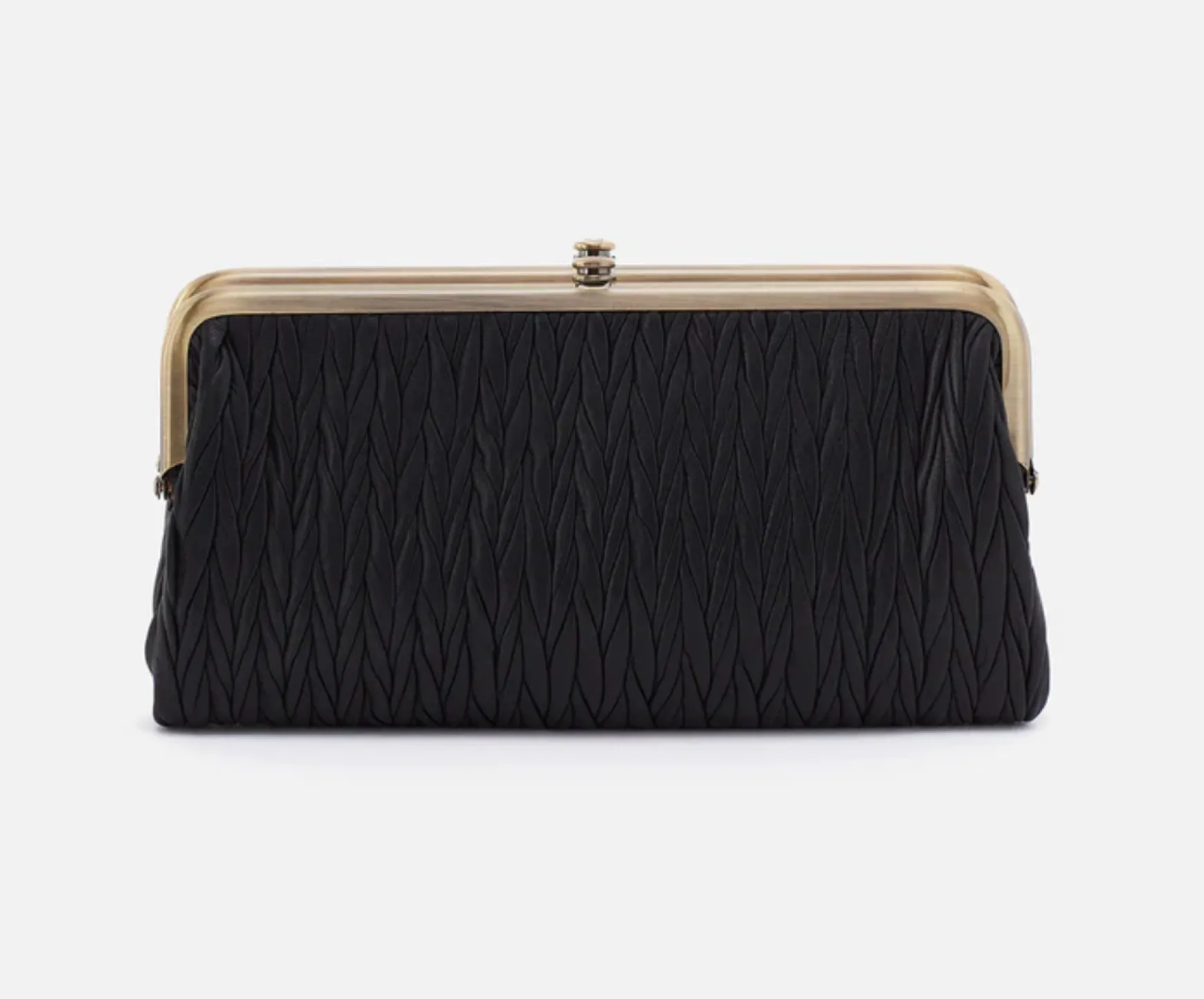LAUREN PLEATED BLACK LEATHER