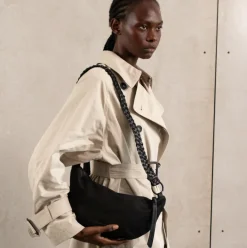 LIA SMALL HOBO BLACK SCALES