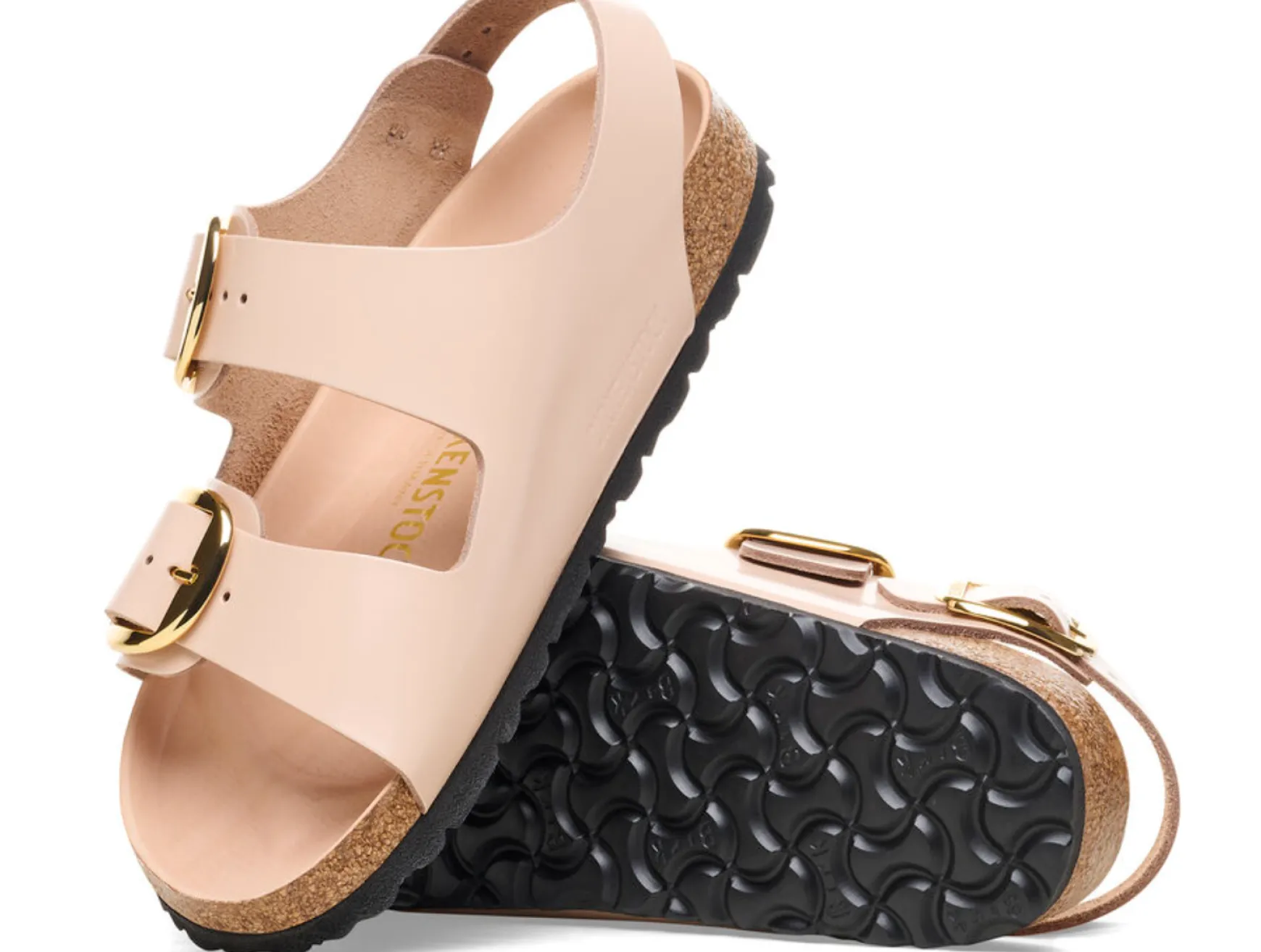MILANO BIG BUCKLE HIGH SHINE BEIGE