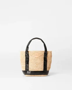RAFFIA MINI TOTE BLACK LACQUER