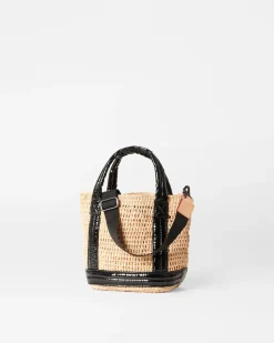 RAFFIA MINI TOTE BLACK LACQUER