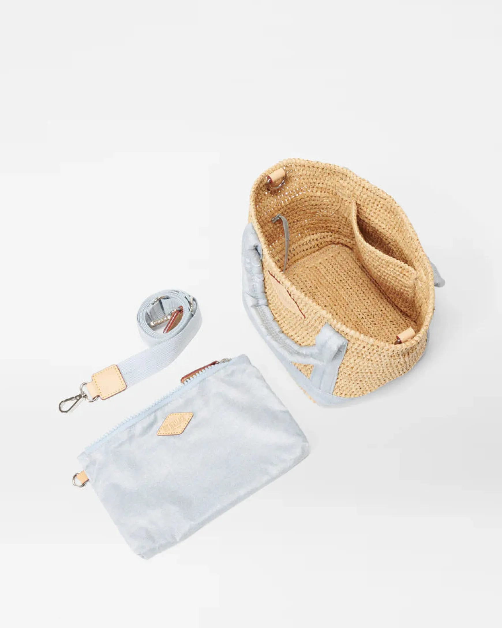 RAFFIA MINI TOTE CHAMBRAY