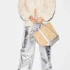 RAFFIA SMALL TOTE SILVER
