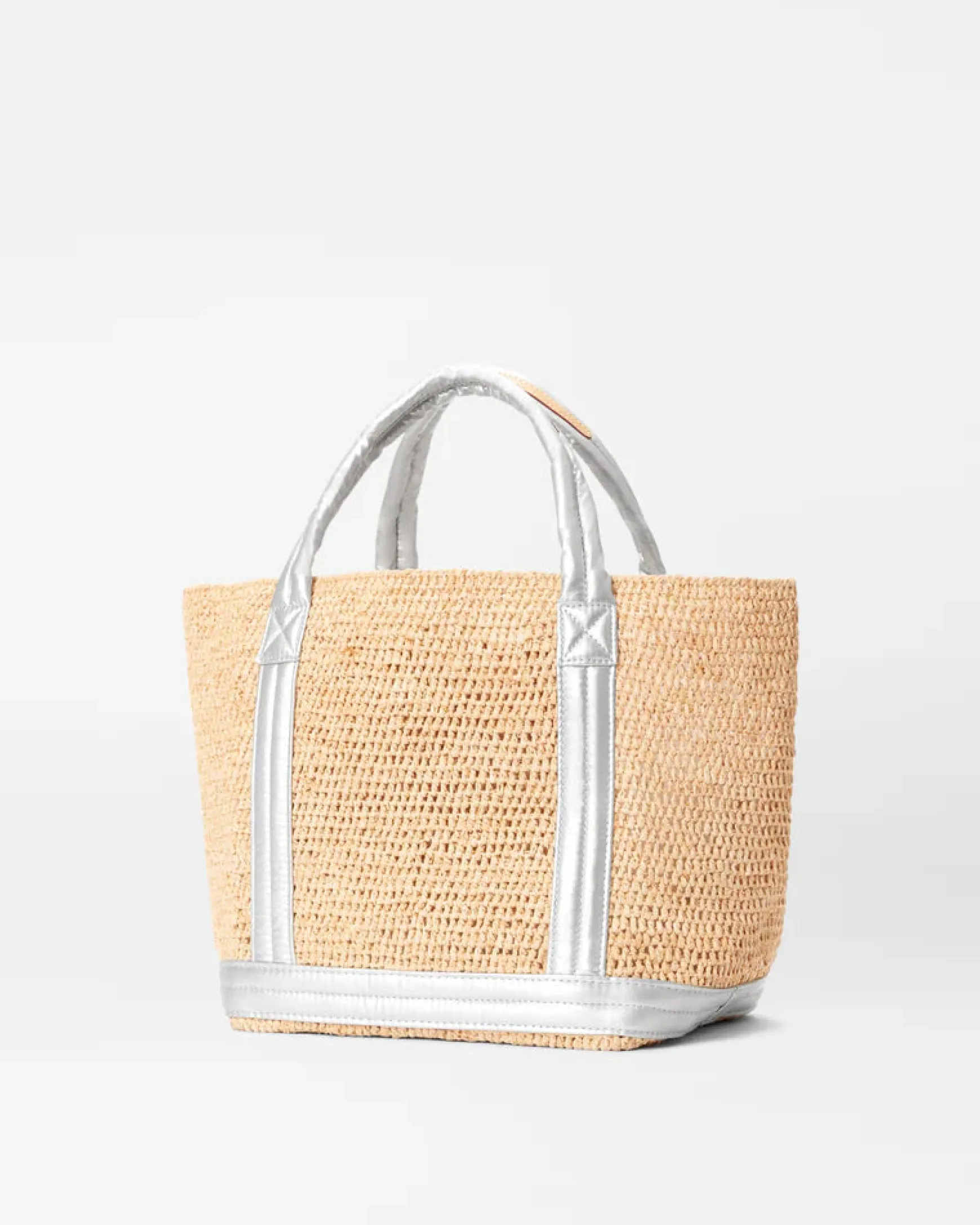 RAFFIA SMALL TOTE SILVER
