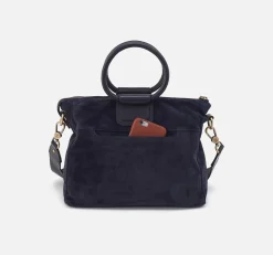 SHEILA MEDIUM SATCHEL NAVY SUEDE